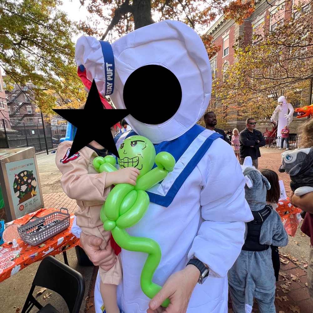 Marshmallow Man and Ghostbuster Costumes